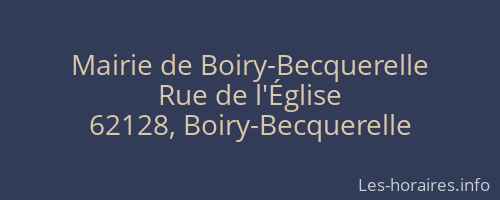 Mairie de Boiry-Becquerelle