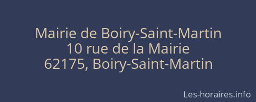 Mairie de Boiry-Saint-Martin