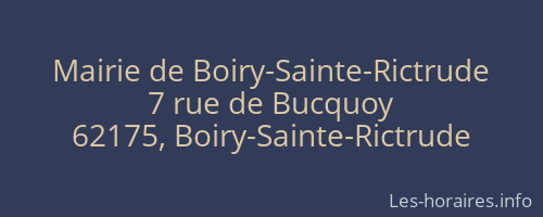Mairie de Boiry-Sainte-Rictrude