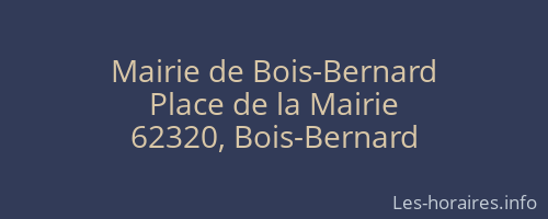 Mairie de Bois-Bernard