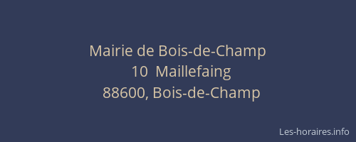 Mairie de Bois-de-Champ