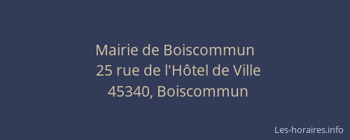 Mairie de Boiscommun
