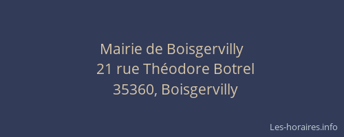 Mairie de Boisgervilly