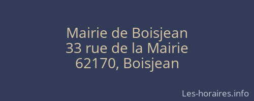 Mairie de Boisjean