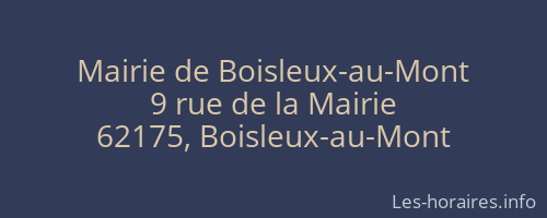 Mairie de Boisleux-au-Mont