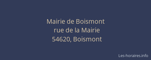 Mairie de Boismont