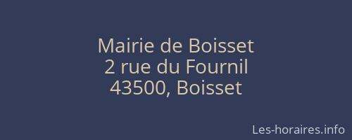 Mairie de Boisset