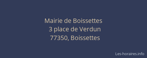 Mairie de Boissettes