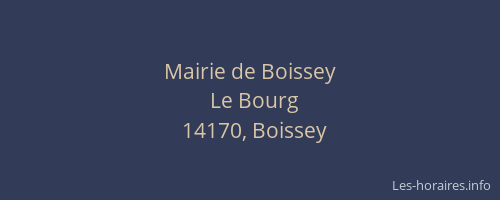 Mairie de Boissey