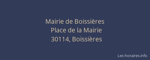 Mairie de Boissi&egrave;res