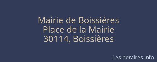 Mairie de Boissières