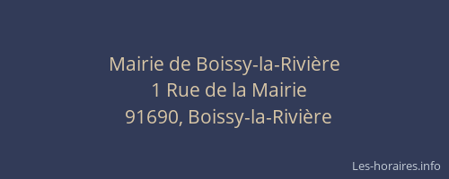 Mairie de Boissy-la-Rivière