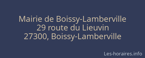 Mairie de Boissy-Lamberville