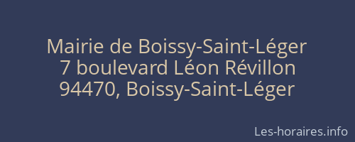 Mairie de Boissy-Saint-Léger