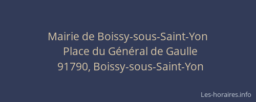 Mairie de Boissy-sous-Saint-Yon