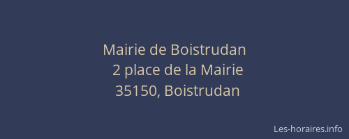 Mairie de Boistrudan