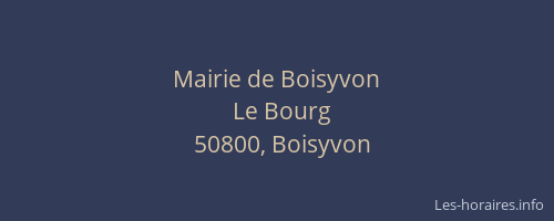 Mairie de Boisyvon