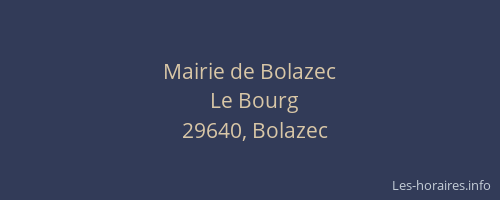 Mairie de Bolazec