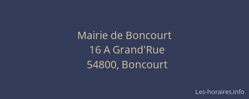 Mairie de Boncourt