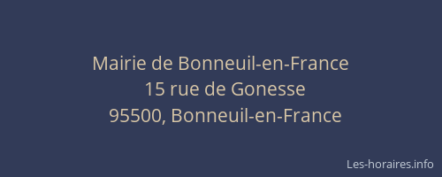 Mairie de Bonneuil-en-France