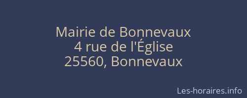 Mairie de Bonnevaux