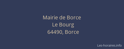 Mairie de Borce
