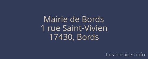 Mairie de Bords