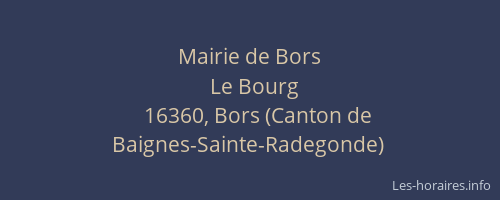 Mairie de Bors