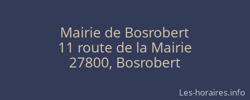 Mairie de Bosrobert