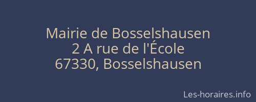 Mairie de Bosselshausen