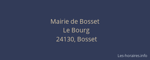 Mairie de Bosset