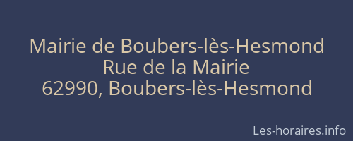 Mairie de Boubers-lès-Hesmond