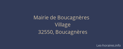 Mairie de Boucagnères