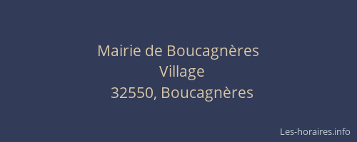 Mairie de Boucagn&egrave;res