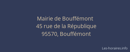Mairie de Bouffémont
