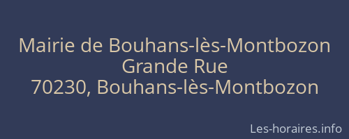 Mairie de Bouhans-lès-Montbozon