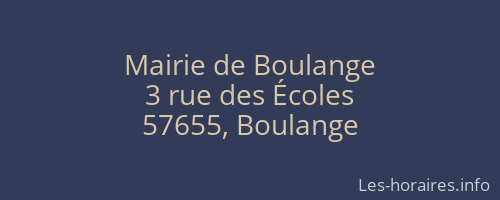 Mairie de Boulange