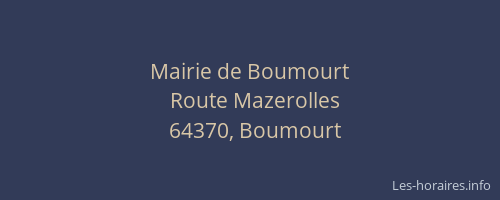 Mairie de Boumourt