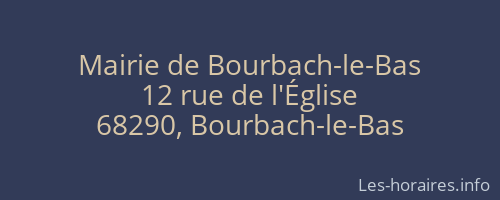 Mairie de Bourbach-le-Bas
