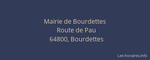 Mairie de Bourdettes