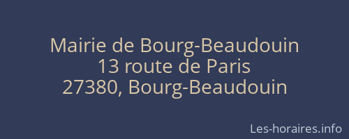 Mairie de Bourg-Beaudouin