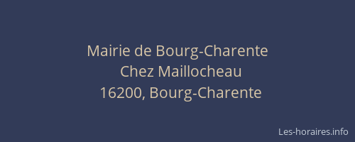 Mairie de Bourg-Charente