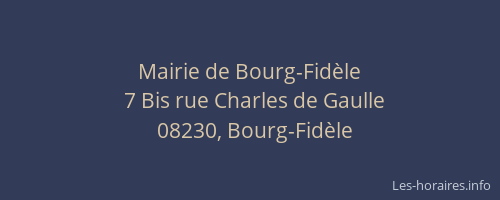 Mairie de Bourg-Fidèle