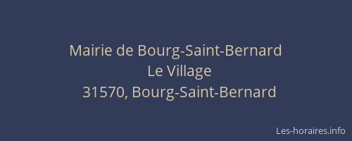 Mairie de Bourg-Saint-Bernard