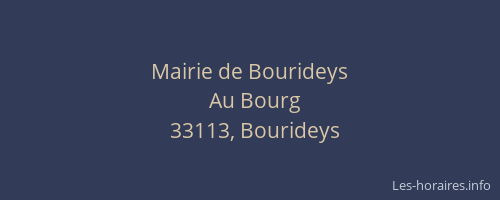 Mairie de Bourideys
