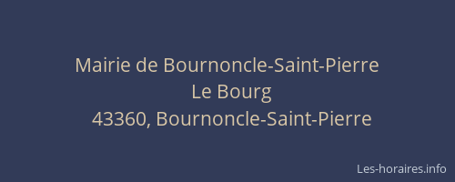 Mairie de Bournoncle-Saint-Pierre