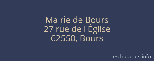 Mairie de Bours