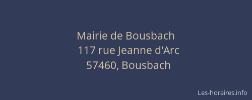 Mairie de Bousbach