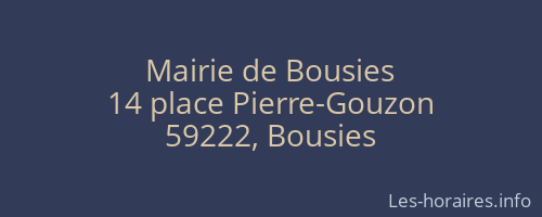 Mairie de Bousies