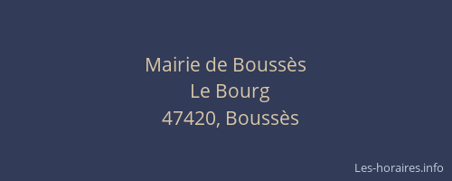 Mairie de Bouss&egrave;s